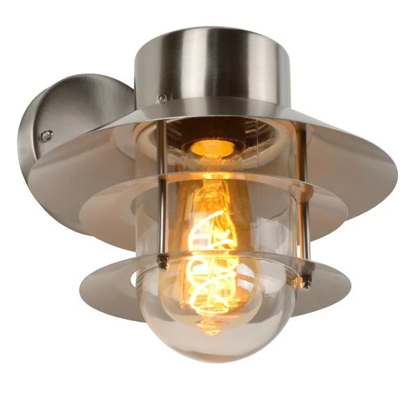 Lucide ZICO - Wandlamp Binnen/Buiten - 1xE27 - IP44 - Mat chroom - detail 1